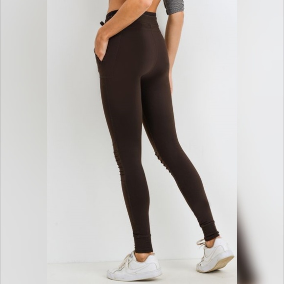 Skinny Cargo Moto Hybrid Joggers - Coffee - Picture 4 of 8